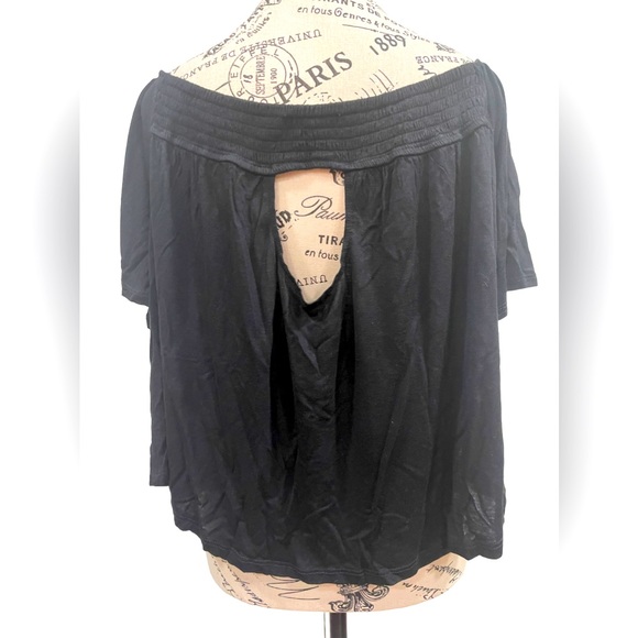 MORAL FIBER BLACK OFF SHOULDER KNIT TOP L - Picture 3 of 4